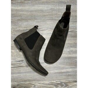 Born Womens Leather Chelsea Boots Size 8.5 US 40 EU Slip On Gray Nubuck Minimal
